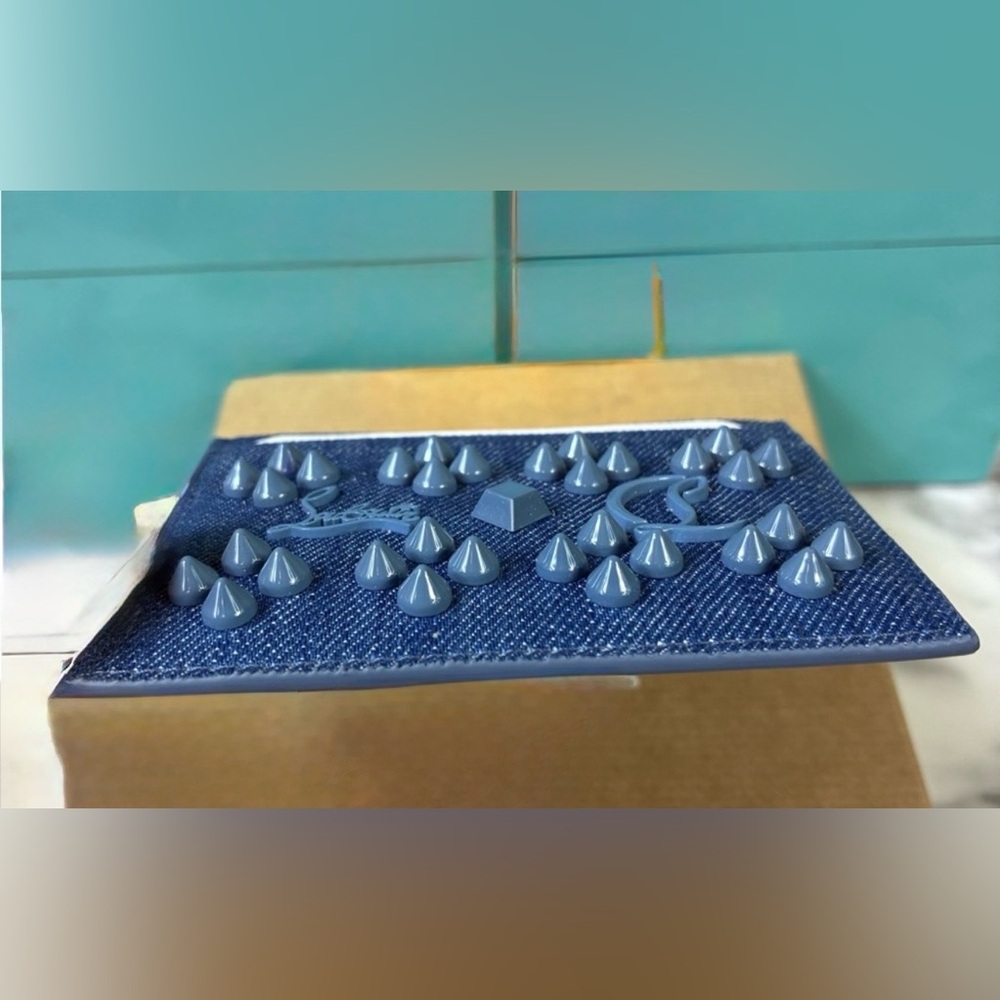 Christian Louboutin denim Studded Card Holder - Picture 2 of 9